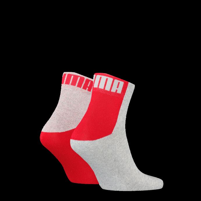 Puma Canada Logo Block Quarter Chaussettes Hommes Lot De 2 Rouge-gris