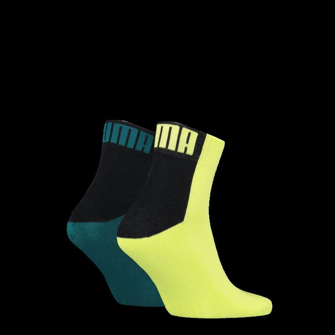 Puma Canada Logo Block Quarter Chaussettes Hommes 2 Pack Vert Combo