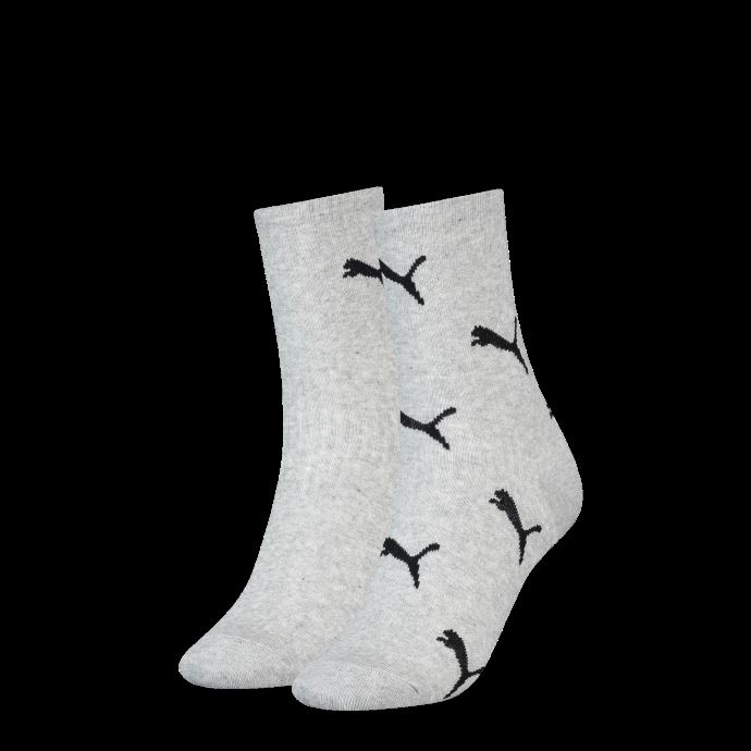 Paire De Chaussettes Puma Canada Classic Cat Logo Femme Gris Clair
