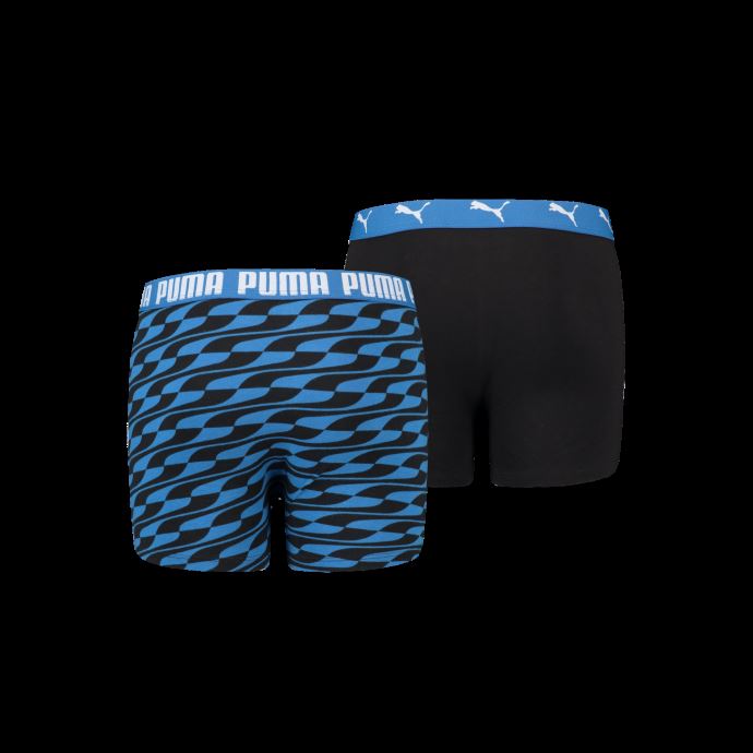 Puma Canada Formstrip Print Boxer Boys 2 Pack Blue Combo